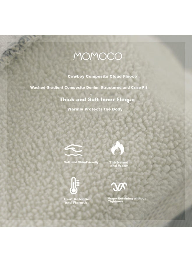 momoco بنطلون جينز سميك مبطن بالفليس للأطفال من موموكو - شتوي للأولاد والبنات 19 - جينز أزرق للبنات 140 - Image 2