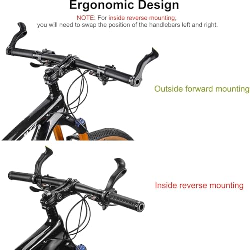 Svzadipe Bike Handlebar Ends Ergonomic No-Slip Bicycle Bar Ends Extension MTB Road Mountain Bike Bar Extender for 21.8-22.8mm Handlebar,1 Pair (Long) - Image 4
