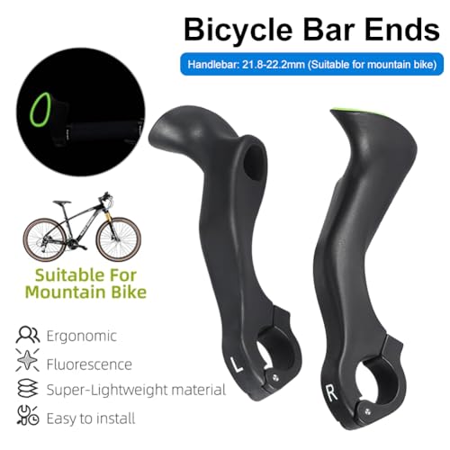 Svzadipe Bike Handlebar Ends Ergonomic No-Slip Bicycle Bar Ends Extension MTB Road Mountain Bike Bar Extender for 21.8-22.8mm Handlebar,1 Pair (Long) - Image 2