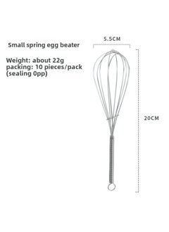 Manual Stainless Steel Egg Beater Cream Whisk Handheld Mixer Kitchen Baking Small Tool Egg Yolk Separator White Whisk-Color:Small Spring Handle Egg Beater *no. 216*