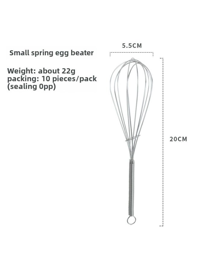 Generic - Manual Stainless Steel Egg Beater Cream Whisk Handheld Mixer Kitchen Baking Small Tool Egg Yolk Separator White Whisk-Color:Small Spring Handle Egg Beater *no. 216* - Image 1