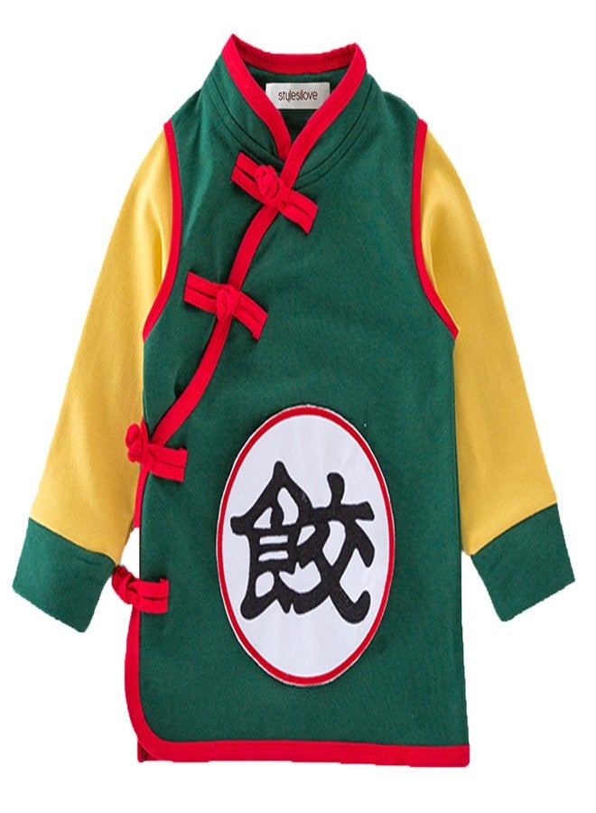 stylesilove Young Kids Baby Boys Traditional Asian Inspired Long Sleeved Top Sweatshirt, 3 Designs (18 Months, Dumpling Green) - Image 1