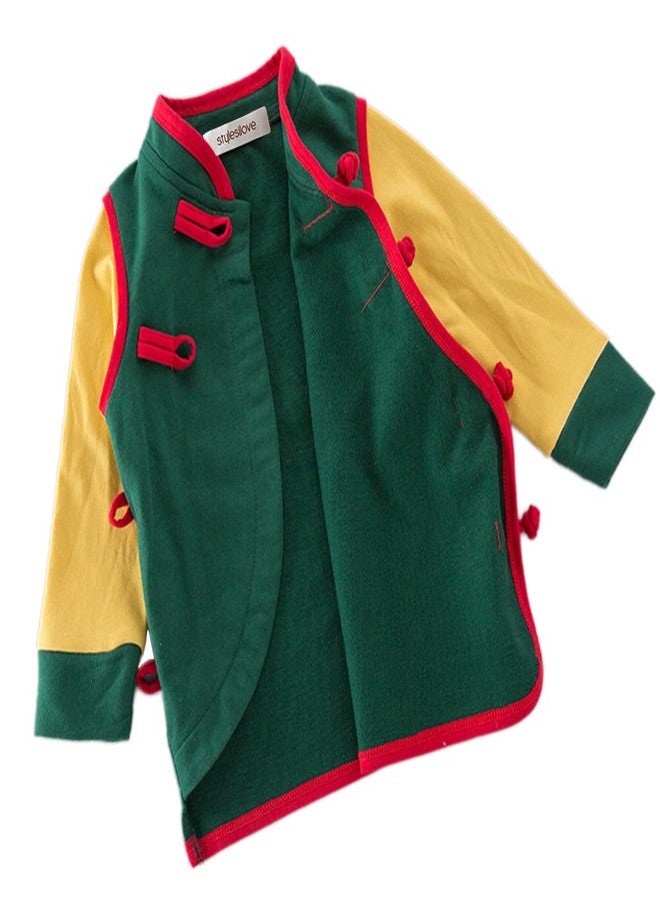 stylesilove Young Kids Baby Boys Traditional Asian Inspired Long Sleeved Top Sweatshirt, 3 Designs (18 Months, Dumpling Green) - Image 3