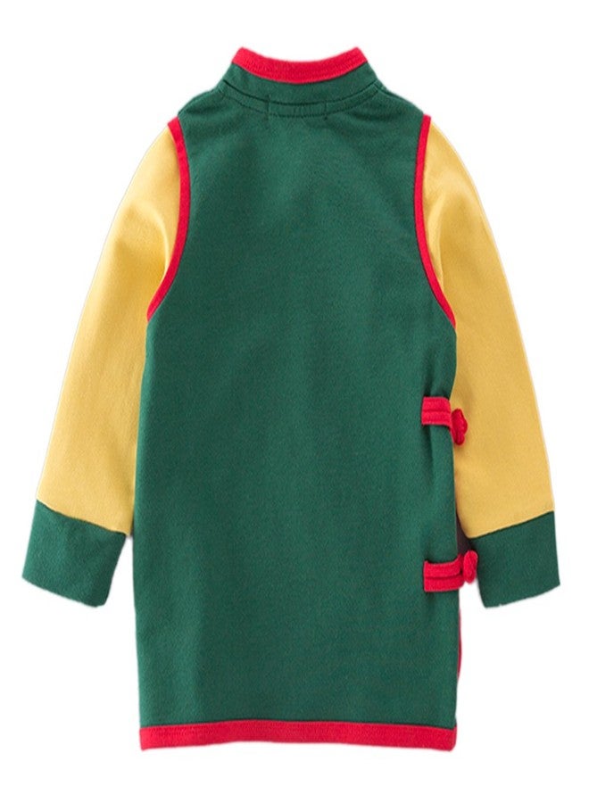 stylesilove Young Kids Baby Boys Traditional Asian Inspired Long Sleeved Top Sweatshirt, 3 Designs (18 Months, Dumpling Green) - Image 2