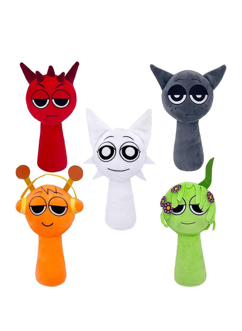 5 Pack Sprunki Plush Dolls   25cm Cute Cartoon Cushion Pillow Toys for Kids and Adults, PP Cotton Stuffed Animal Dolls - Image 1