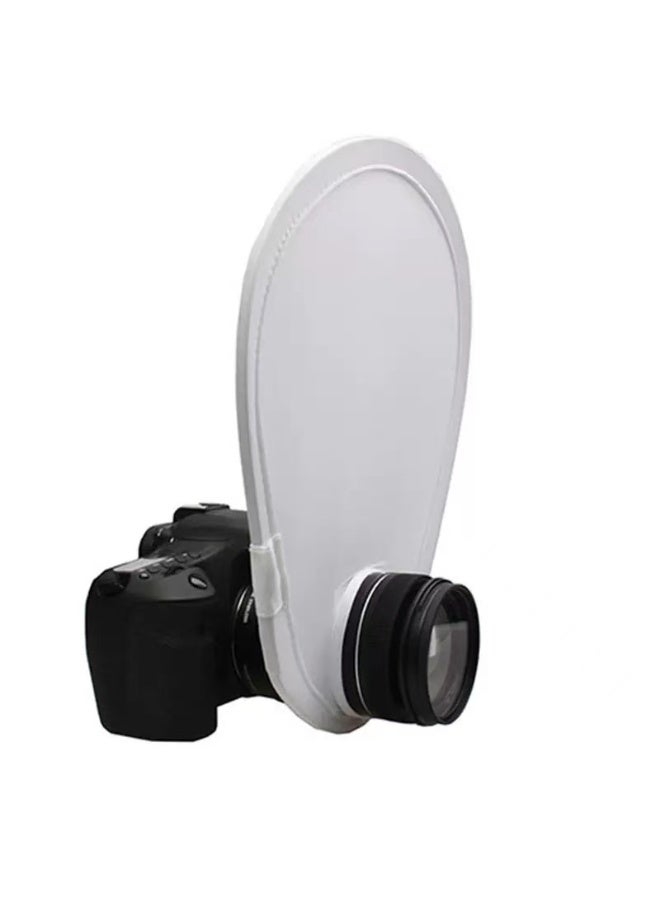 DOUGEI Flash Diffuser, Lens Speedlight Foldable Easy Install Portable Universal White Camera Accessories Photography Flexible Lightweight Reflective Cover Softbox(White) - Image 2