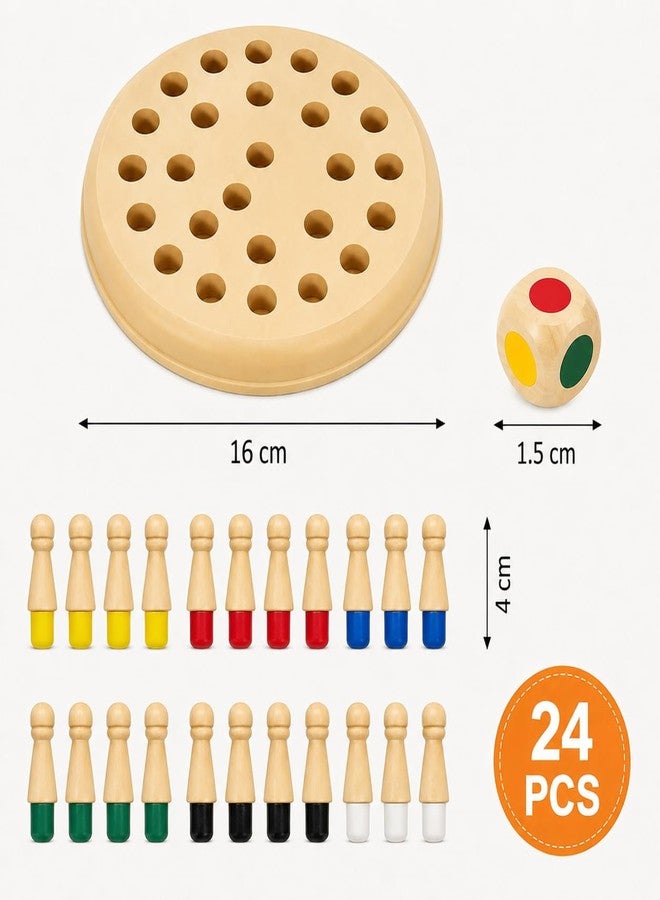 Btop® Wooden Color Memory Chess Game for Kids Age 3+ | Plastic Memory Match Stick Chess Board Game | Brain Puzzle Toy for Boys, Girls & Adults | Montessori Learning & Family Game - Image 2