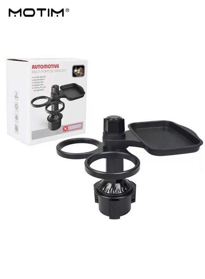 موتيم صينية سيارة قابلة للدوران 360 درجة قابلة للتدوير في السيارة، حامل للهاتف والمشروبات، صينية متعددة الوظائف لحامل الأكواب، صينية حامل الهاتف الخلوي، صينية موسعة لحامل الأكواب، حافظ على تنظيمك، مثالية لتناول الطعام والعمل والترفيه والسفر - Image 2