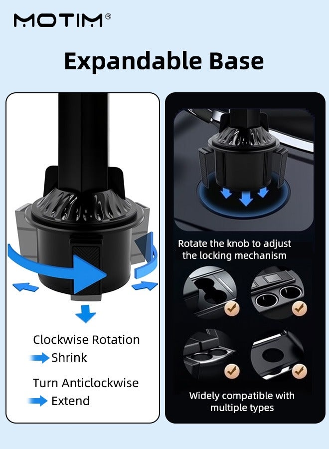 موتيم صينية سيارة قابلة للدوران 360 درجة قابلة للتدوير في السيارة، حامل للهاتف والمشروبات، صينية متعددة الوظائف لحامل الأكواب، صينية حامل الهاتف الخلوي، صينية موسعة لحامل الأكواب، حافظ على تنظيمك، مثالية لتناول الطعام والعمل والترفيه والسفر - Image 4
