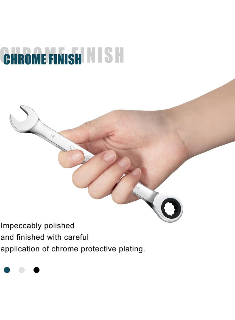 SORAKO Ratchet Spanner 18 mm, Combination Spanner Fixed Head Ratchet Spanner Combination Wrench - Image 3