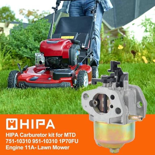 Hipa 95110310 Carburetor for Troy Bilt MTD 75110310 95105531 11A54MC Series 1P70FU 1P70FUA 1P70M0 2P70M0 Engines Cub Cad CC500 CC550SP CC94M CC98M Mower with Spark Plug 95110298 Air Filter Kit - Image 3