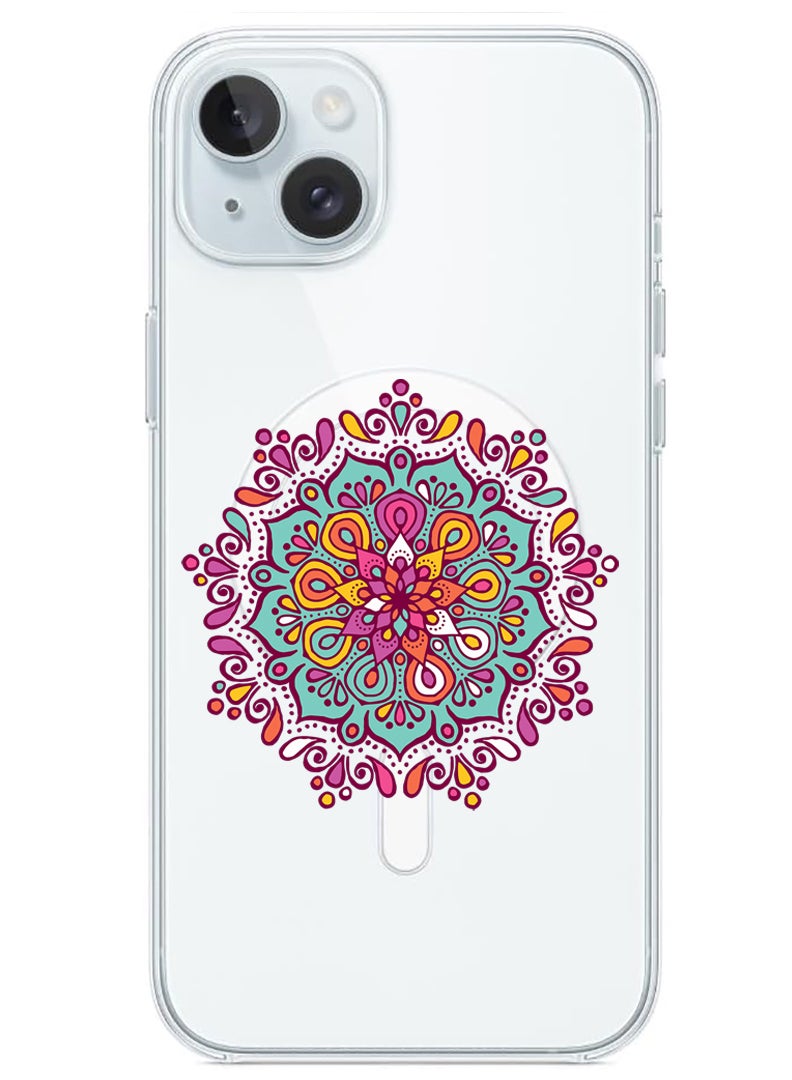 Theodor Magnetic Case for iPhone 15 Plus 6.7-inch Compatible with MagSafe Wireless Charging, Shockproof Phone Bumper Cover Mandala colourful - Image 1