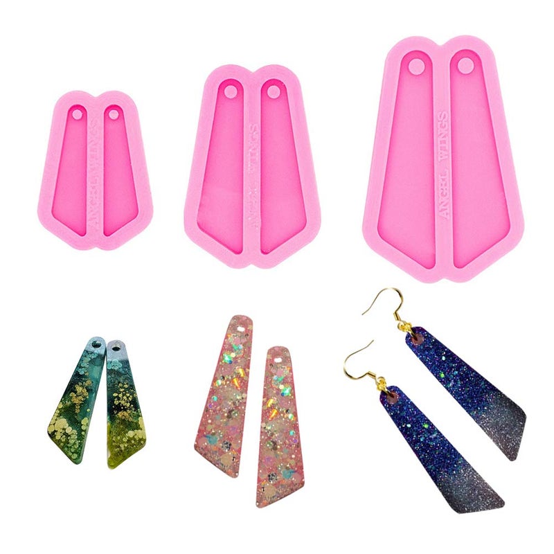 Angel Wings 3Pcs Resin Earring Molds for Jewelry Making Silicone Earring Molds Resin Crafts DIY Fashion Jewelry Resin Silicone Molds for Women Size S M L - Image 1