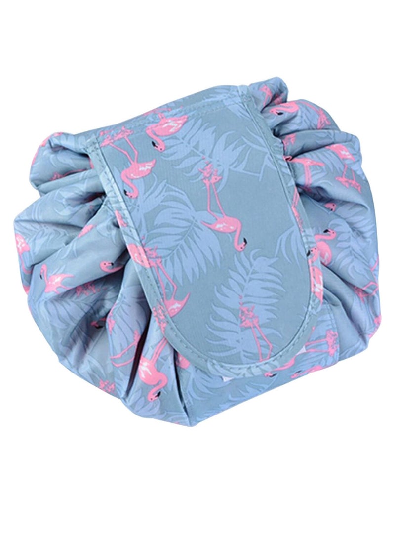 NIBEMINENT Drawstring Cosmetic Travel Pouch Blue/Pink - Image 1