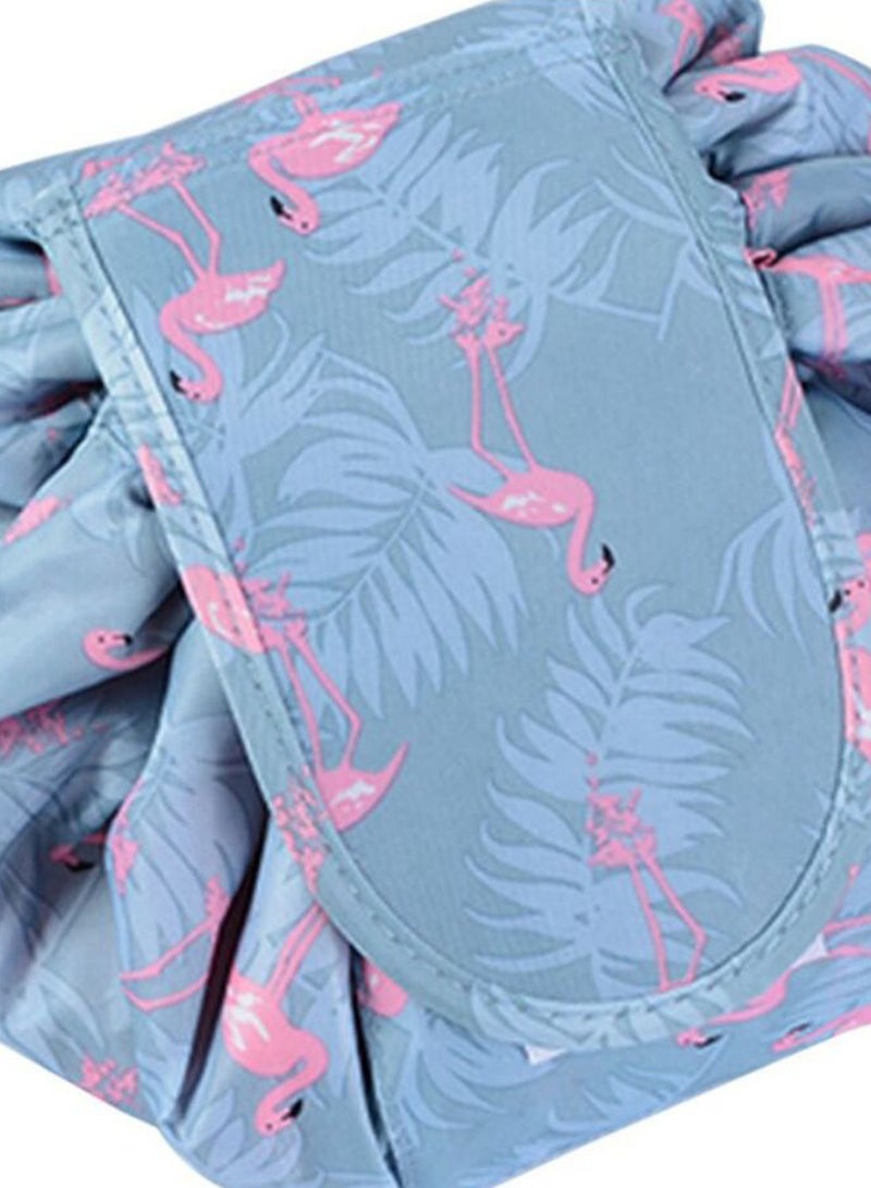 NIBEMINENT Drawstring Cosmetic Travel Pouch Blue/Pink - Image 2