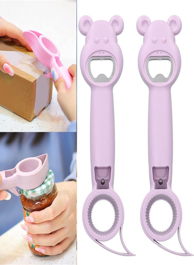 QANYEGN 2Pcs Bottle Opener, 4 in 1 Can Opener and Beverage Bottle Opener Set, Portable and Universal Manual Openers (Purple) - Image 3