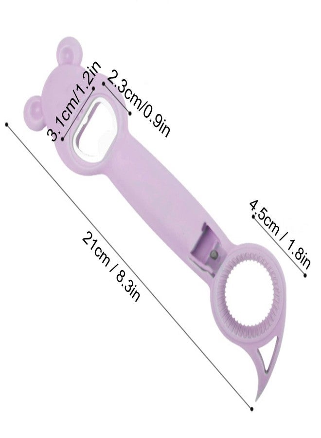 QANYEGN 2Pcs Bottle Opener, 4 in 1 Can Opener and Beverage Bottle Opener Set, Portable and Universal Manual Openers (Purple) - Image 2