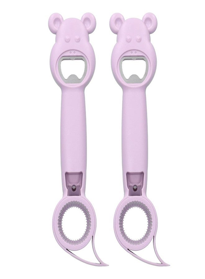 QANYEGN 2Pcs Bottle Opener, 4 in 1 Can Opener and Beverage Bottle Opener Set, Portable and Universal Manual Openers (Purple) - Image 1