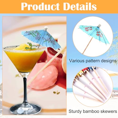 DNY 25 Pcs Cocktail Umbrellas for Drinks – Colorful Paper Parasols for Party Decorations, Tiki Bar, Luau, Summer, Beach, Hawaiian Theme, Birthdays, and Tropical Cocktails - Image 4