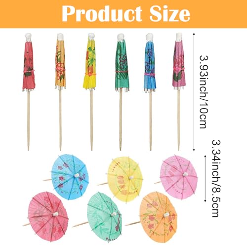 DNY 25 Pcs Cocktail Umbrellas for Drinks – Colorful Paper Parasols for Party Decorations, Tiki Bar, Luau, Summer, Beach, Hawaiian Theme, Birthdays, and Tropical Cocktails - Image 2