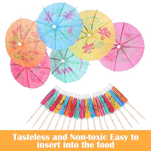 DNY 25 Pcs Cocktail Umbrellas for Drinks – Colorful Paper Parasols for Party Decorations, Tiki Bar, Luau, Summer, Beach, Hawaiian Theme, Birthdays, and Tropical Cocktails - Image 3