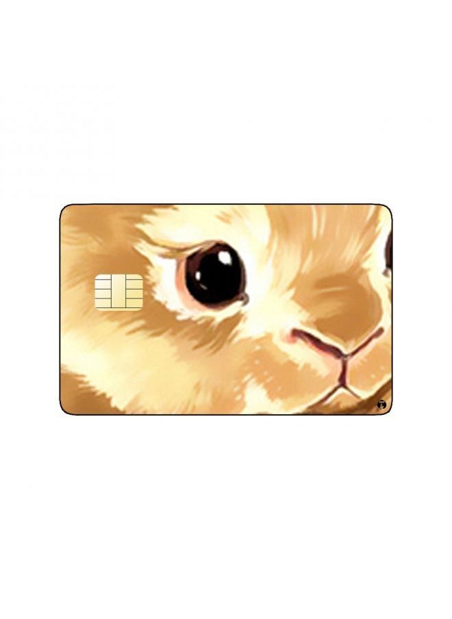 RKN - PRINTED BANK CARD STICKER Cute Brown Rabbit Drawing - Image 1