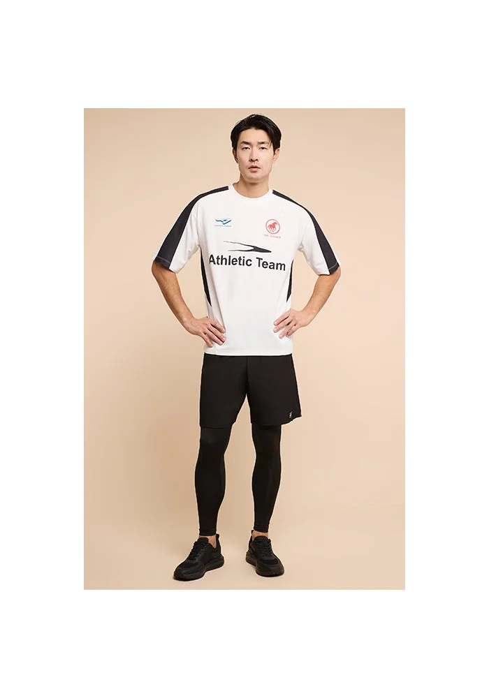 أر أند بي Printed Active T-Shirt with Crew Neck and Short Sleeves