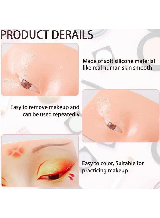 Fameza FAMEZA_1Pcs Makeup Practice Face Board,Silicone Face for Makeup Practice Mask Realistic Skin Face Eye Makeup Practice for Beginner Makeup Artist The Perfect Aid To Practicing Makeup - Image 5
