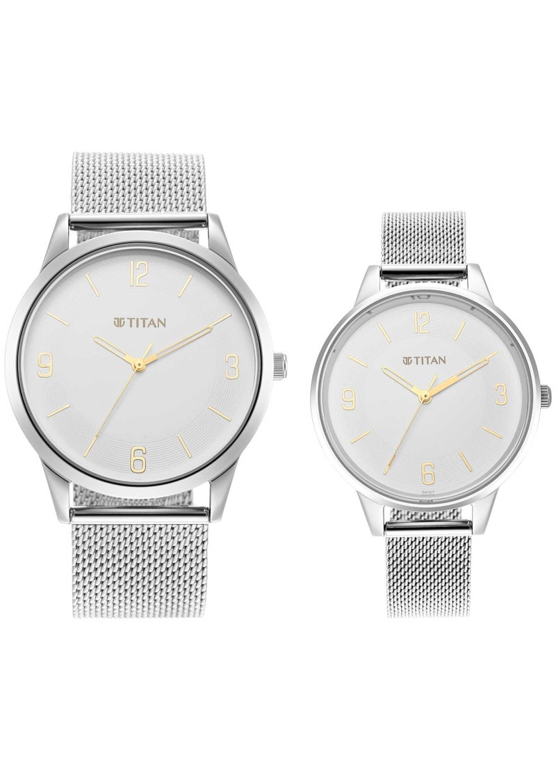 TITAN ساعة يد رجالية تناظرية بقرص أبيض - 18062648SM01 - Image 1