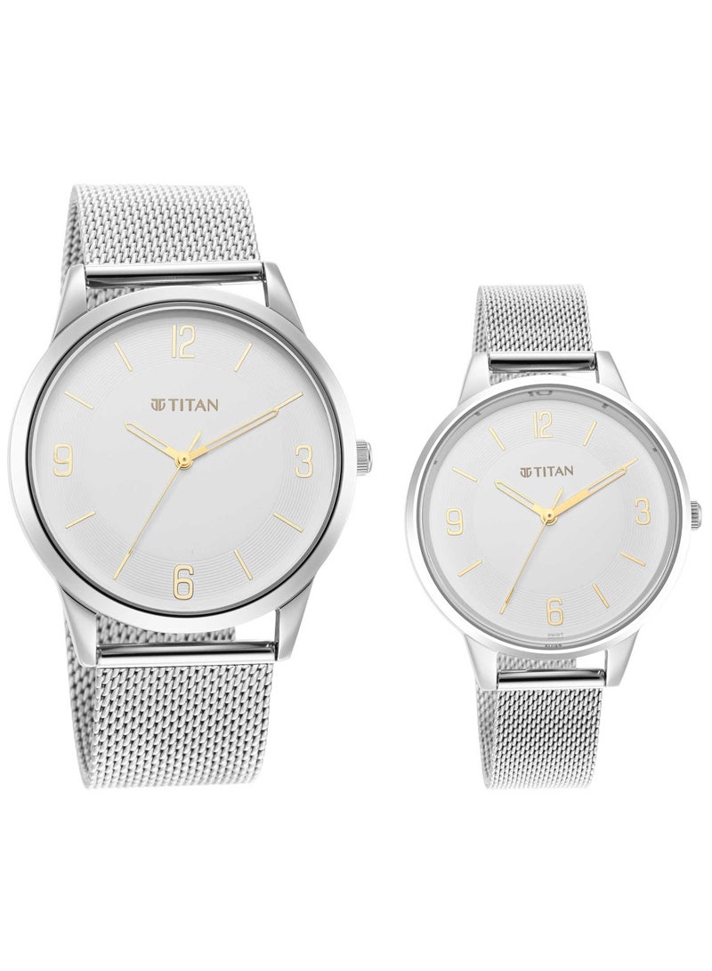 TITAN ساعة يد رجالية تناظرية بقرص أبيض - 18062648SM01 - Image 2