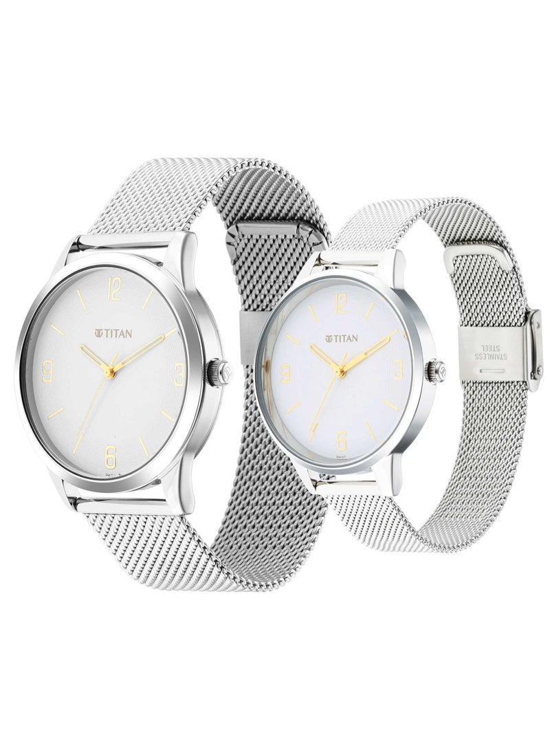 TITAN ساعة يد رجالية تناظرية بقرص أبيض - 18062648SM01 - Image 3