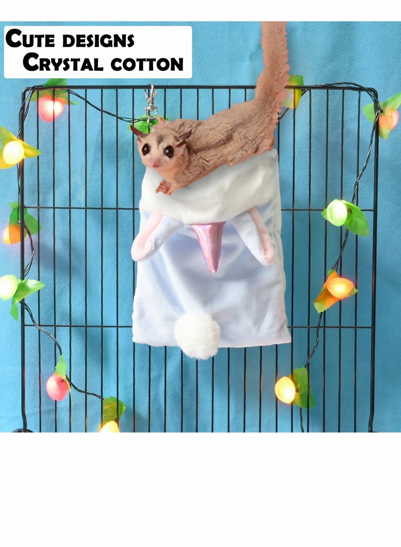 SYOSI Pet Hanging Sleeping Pouch for Sugar Glider Small Animals Hammock Cage Accessories Warm Sleep Bag for Squirrel Hamster Marmosets Small Pets  - Image 3
