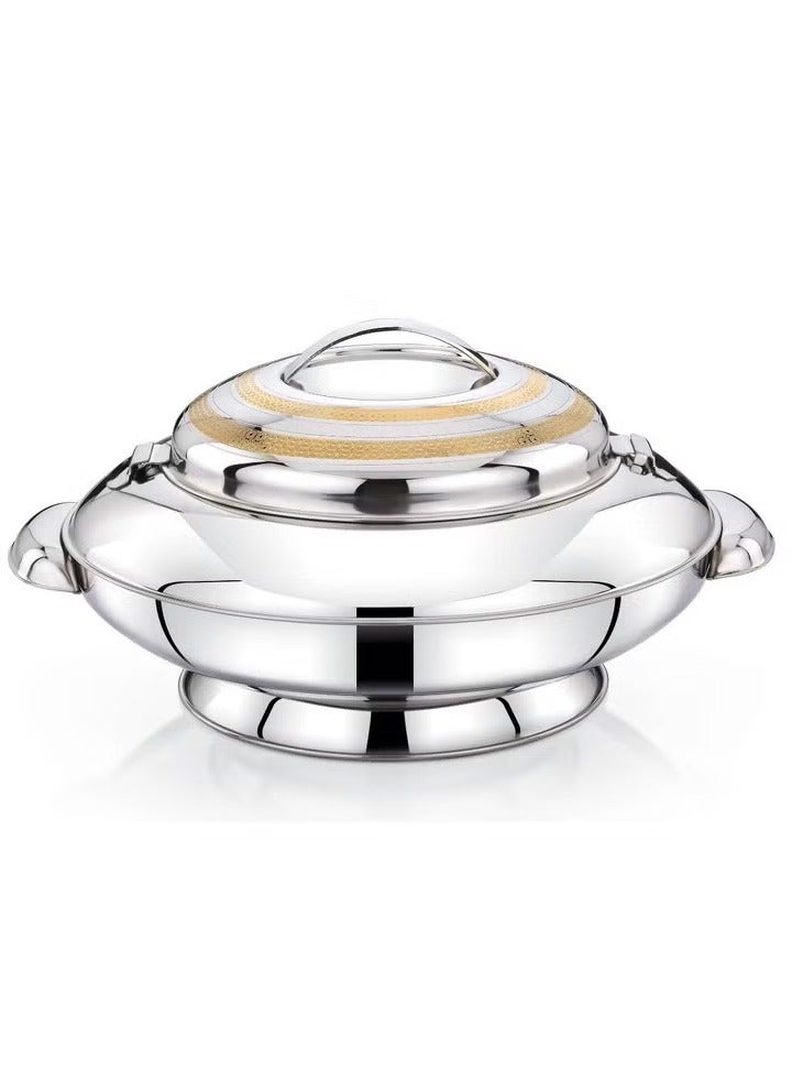 Homemaker Yaris Hotpot 7500ml – Premium Stainless Steel Casserole with Unique Locking Lid, Gold Etching & Silver Finish – Superior Heat Retention – Dishwasher Safe - Image 1