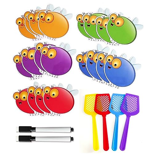 Lachilly Dry Erasable Fly Cards Set Montessori Teaching Aids DIY Educational Learning Game for Kindergarten Classroom Math Game Sight Words Game Quick Response Funny Learning - Image 1