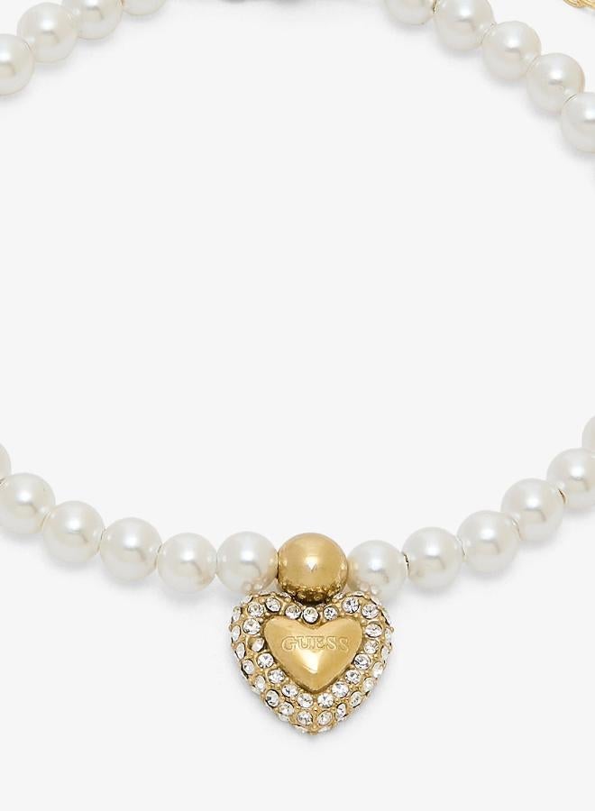GUESS Pave Heart Chain Bracelet - Image 1