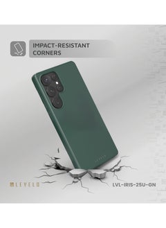 LEVELO S25 Ultra Magsafe Case Iris Liquid Silicone / Impact-Resistant Corners / Scratch Resistance / Premium Quality / Drop and Damage Protecting / MagSafe Compatible Back Cover - Green  - Image 3