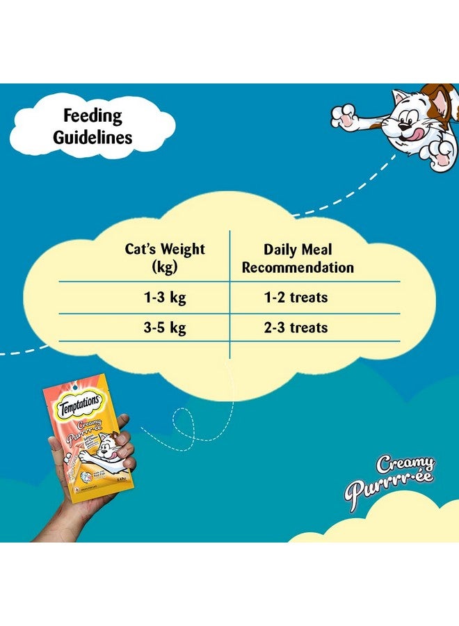 Temptations Creamy Purrrr-Ée, Salmon & Cheese Flavour 48G (4 Pieces), Adult, Cats - Image 4