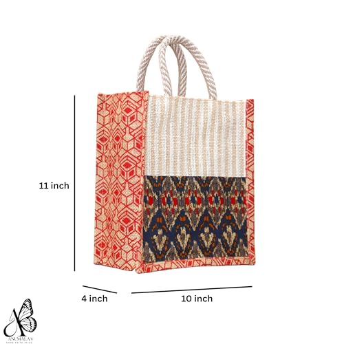 Anumala® Handmade Kalamkari Jute Bag|With Zipper and Artistry with Traditional Indian Craftsmanship for a Sustainable| Unique Fashion Statemen for Multi Purpose. (10x5x11) inches. (2) - Image 2