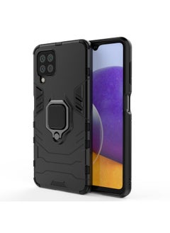 Generic Case Cover For Samsung Galaxy A22 4G Shockproof PC + TPU Protective Case with Magnetic Ring Holder Black 