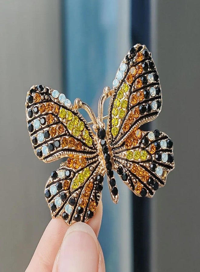 VAMA FASHIONS Sparkling Multicolor Butterfly Brooch Pin Glittery Lapel Pin Sarees Dresses Blazers Coats Jewelry for Women - Image 4