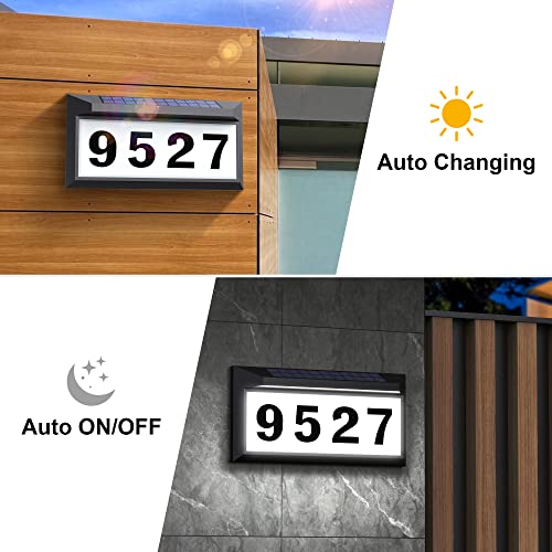 Eyrosa Solar Address Sign, Lighted Address Plaque Outdoor Waterproof, Illuminated Address Numbers, House Numbers for Outside - Image 3