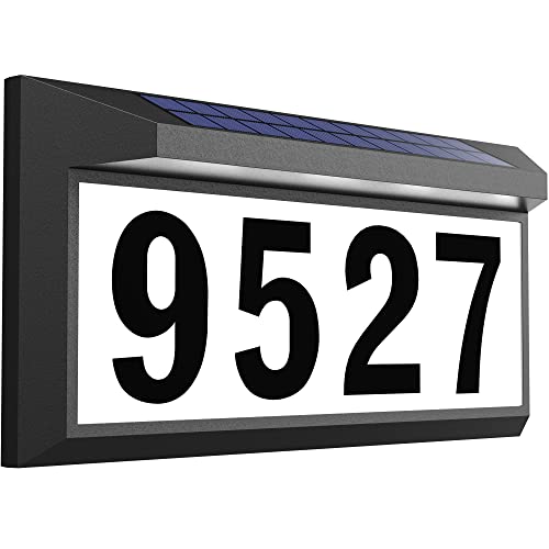 Eyrosa Solar Address Sign, Lighted Address Plaque Outdoor Waterproof, Illuminated Address Numbers, House Numbers for Outside - Image 1