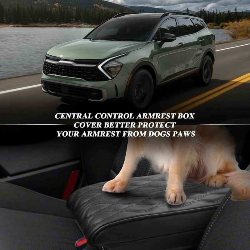 BIBIBO [Upgraded for 2023 Kia Sportage Console Armrest Cover 2023 2024 Kia Sportage NQ5 Console Lid,2023 Sportage Arm Rest Pad Cover Protector,2023 Kia Sportage Accessories Armrest Cushion (Black) - Image 4