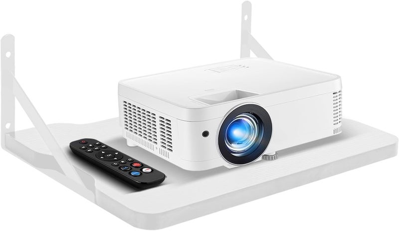 BEARUT White Small Mini Projector ShelfProjector Wall Mount Floating ShelfRouter ShelfModem Cable Box ShelfProjector Rack HolderProjector Mount by MDF - Image 1