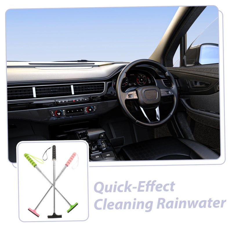 VOSAREA Telescopic Rearview Mirror Wiper Car Water Removal Tool Quick Dry Glass Squeegee Black - Image 4