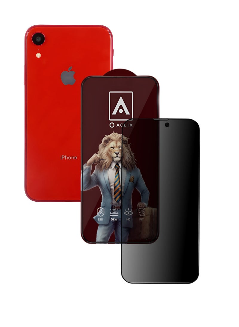 ACLIX Antistatic ESD Dustproof Premium Quality High Definition Anti-Spy Privacy Tempered Glass Screen Protector Designed For  iPhone XR - Image 1