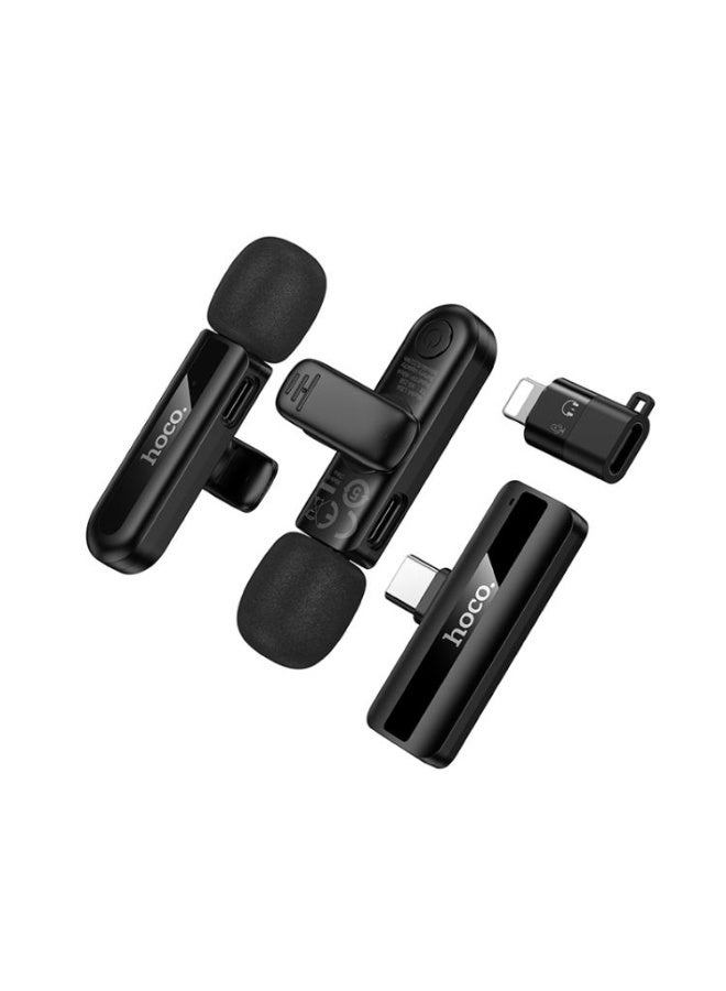 Hoco Dual Wireless Mini Digital Microphone Hoco L20A with High-Definition Sound Capture and Noise Reduction Technology - Image 1