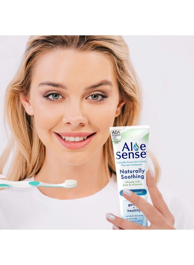 AloeSense Fluoride Toothpaste, Naturally Soothing Toothpaste Sensitive Teeth and Gum Care with Aloe Vera, Allantoin & Fresh Mint Flavor, Gentle & Natural Toothpaste, ADA Approved (5-oz, 1 Count) - Image 5
