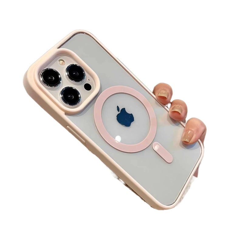 MagSafe Case | Shockproof Cover for iPhone 15 / 15 Plus / 15 Pro / 15 Pro Max | Drop Protection | Acrylic+Silicone | Pink - Image 1