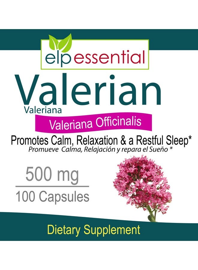 elp essential كبسولات جذر فاليريان العضوية 500 ملغ مستخلص الأعشاب 100 حبة - Image 2